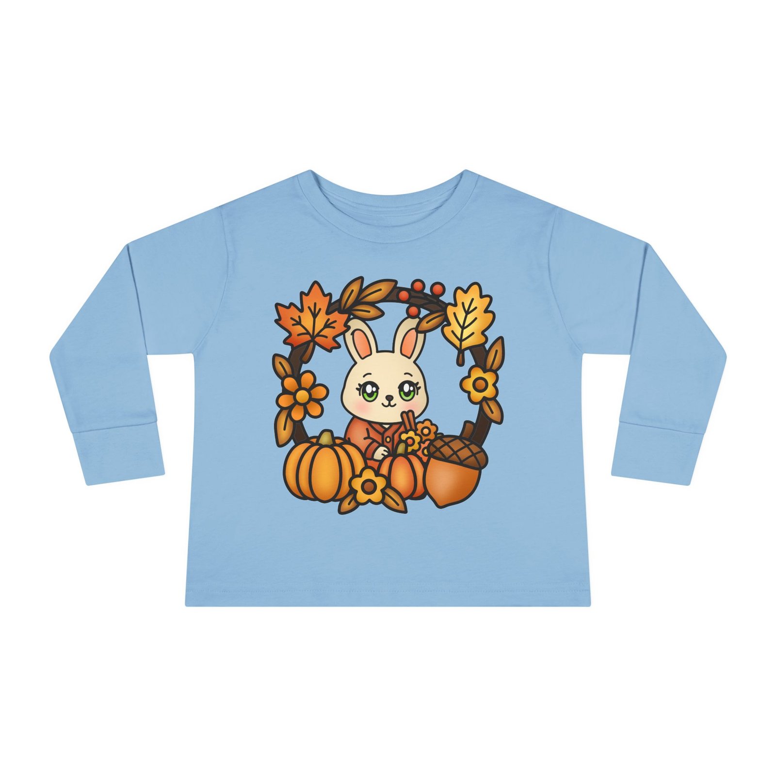 Cute Toddler Long Sleeve Tee, Fall Cute Rabbit Design, Baby T-Shirt, Kids Apparel, Toddler Gift, Playful Shirt, Baby Outfit - Image 9