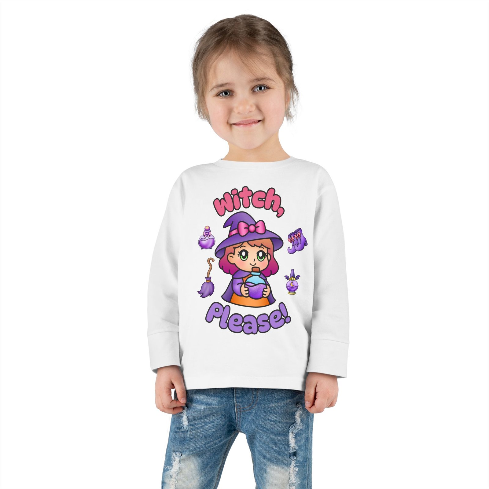 Witch, Please! Cute Toddler Long Sleeve Tee, Baby T-Shirt, Kids Apparel, Toddler Gift, Playful Shirt, Baby Outfit, Cute Halloween Tee - Image 5