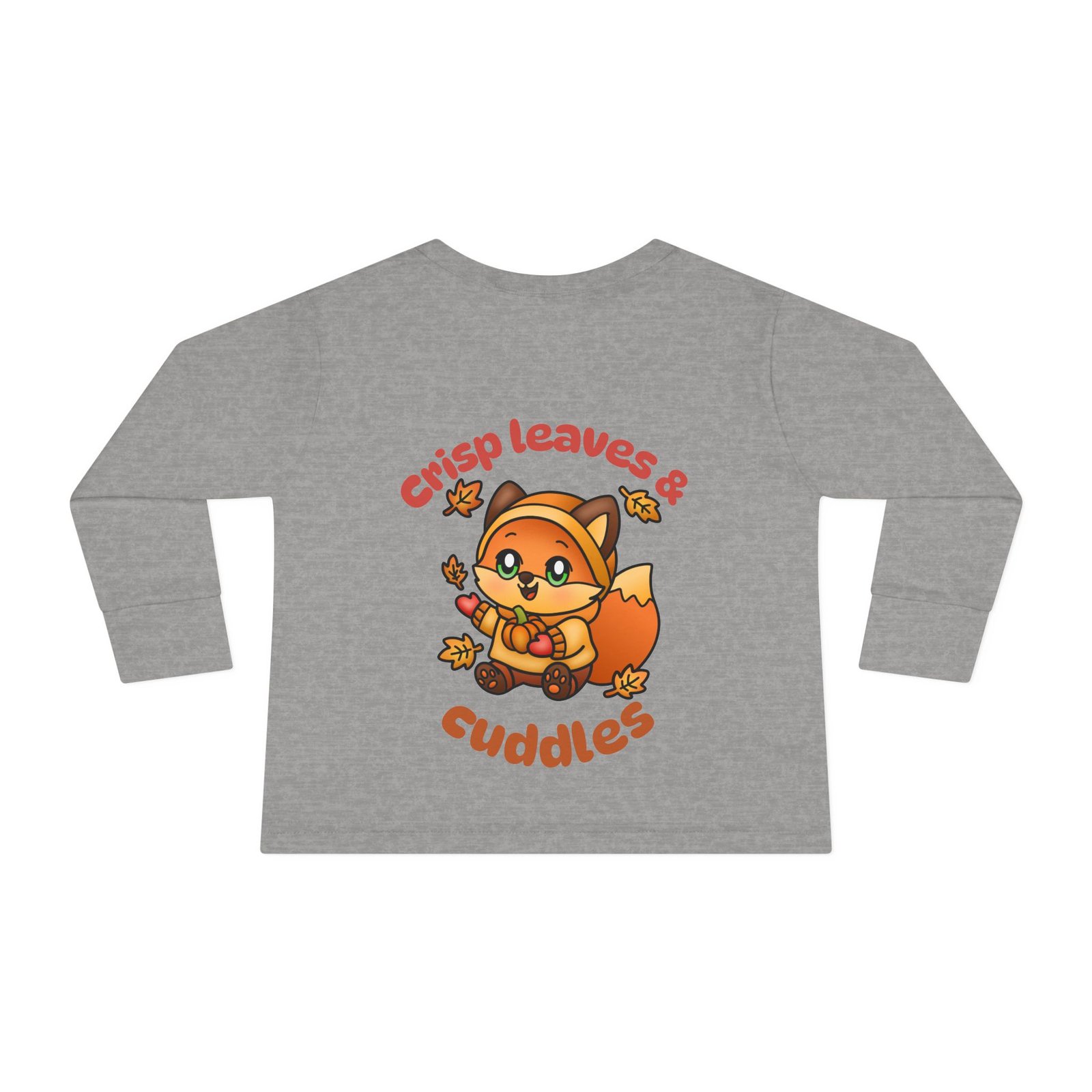 Cute Toddler Long Sleeve Tee, Crisp leaves & cuddles Design, Baby T-Shirt, Kids Apparel, Toddler Gift, Playful Shirt, Baby Outfit - Image 6
