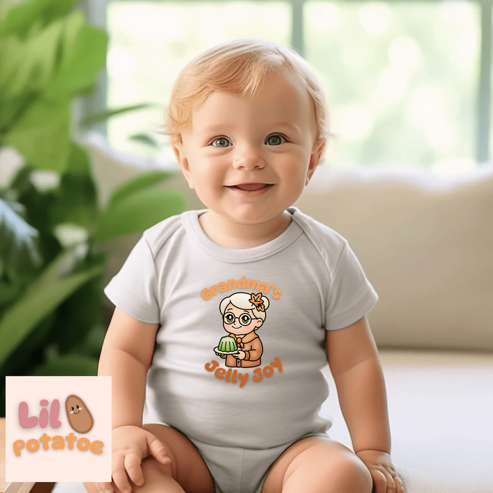 Grandmas Jelly Joy Cute Infant Tee, Baby Shirt, Newborn Gift, Toddler Apparel, Funny Baby Clothes