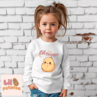 Lil Nugget Cute Toddler Long Sleeve Tee,  Baby T-Shirt, Kids Apparel, Toddler Gift, Playful Shirt, Baby Outfit