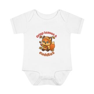 Cute Infant Baby Bodysuit "Crisp leaves & cuddles" Design, Infant Clothing, Baby Shower Gift, Toddler Outfit, Newborn Apparel