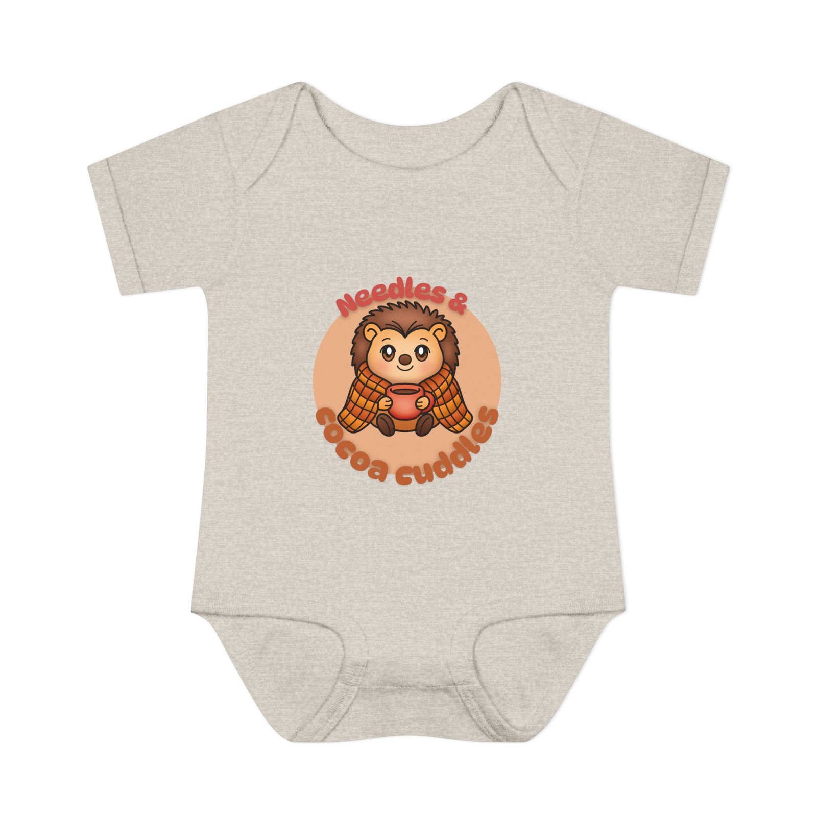 Cute Infant Baby Bodysuit "Needles & cocoa cuddles" Design, Infant Clothing, Baby Shower Gift, Toddler Outfit, Newborn Apparel - Image 5