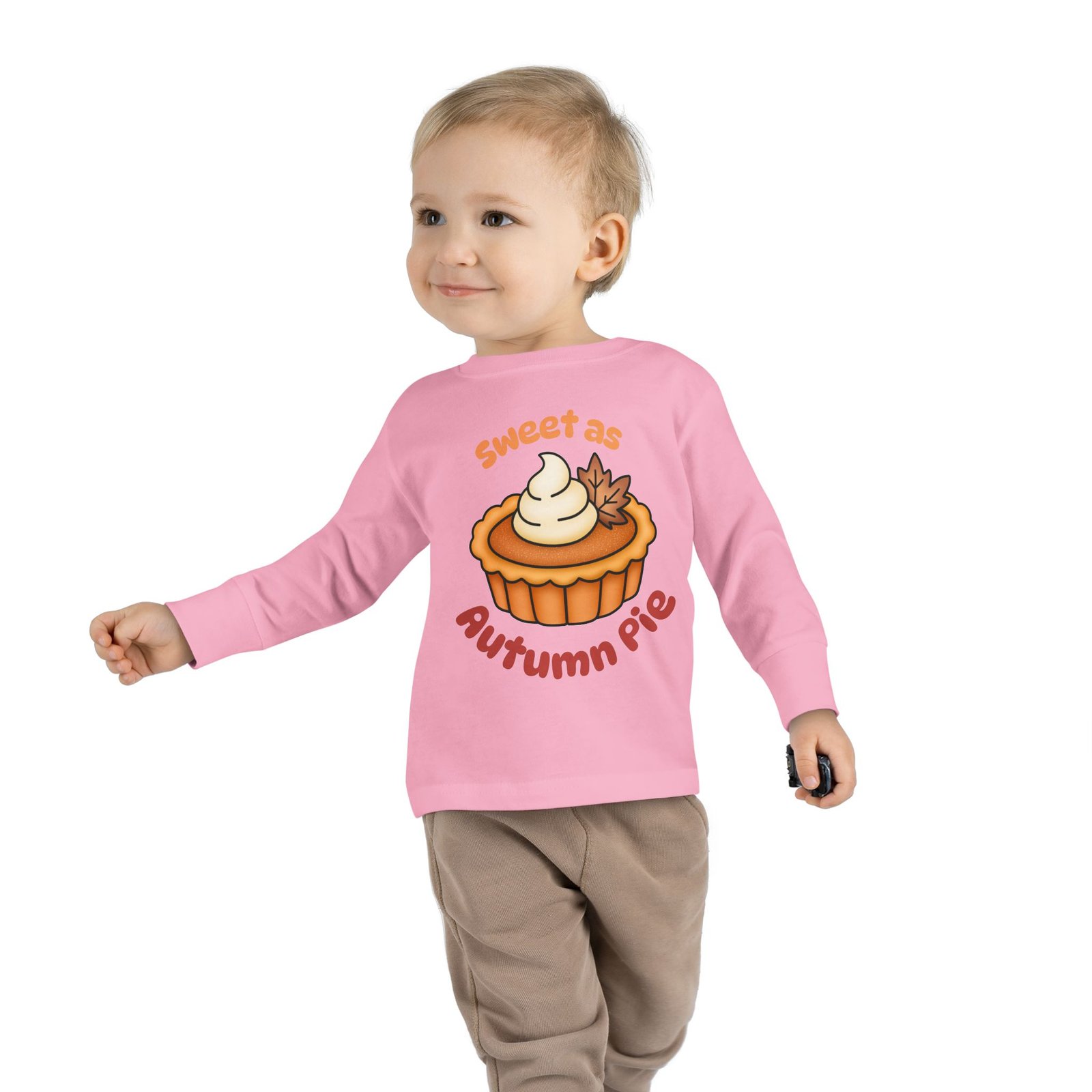 Sweet as Autumn pie Toddler Long Sleeve Tee Design, Baby T-Shirt, Kids Apparel, Toddler Gift, Playful Shirt, Baby Outfit - Image 9