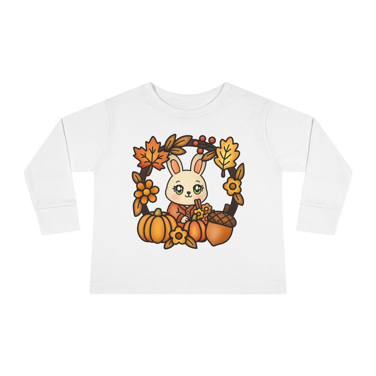 Cute Toddler Long Sleeve Tee, Fall Cute Rabbit Design, Baby T-Shirt, Kids Apparel, Toddler Gift, Playful Shirt, Baby Outfit