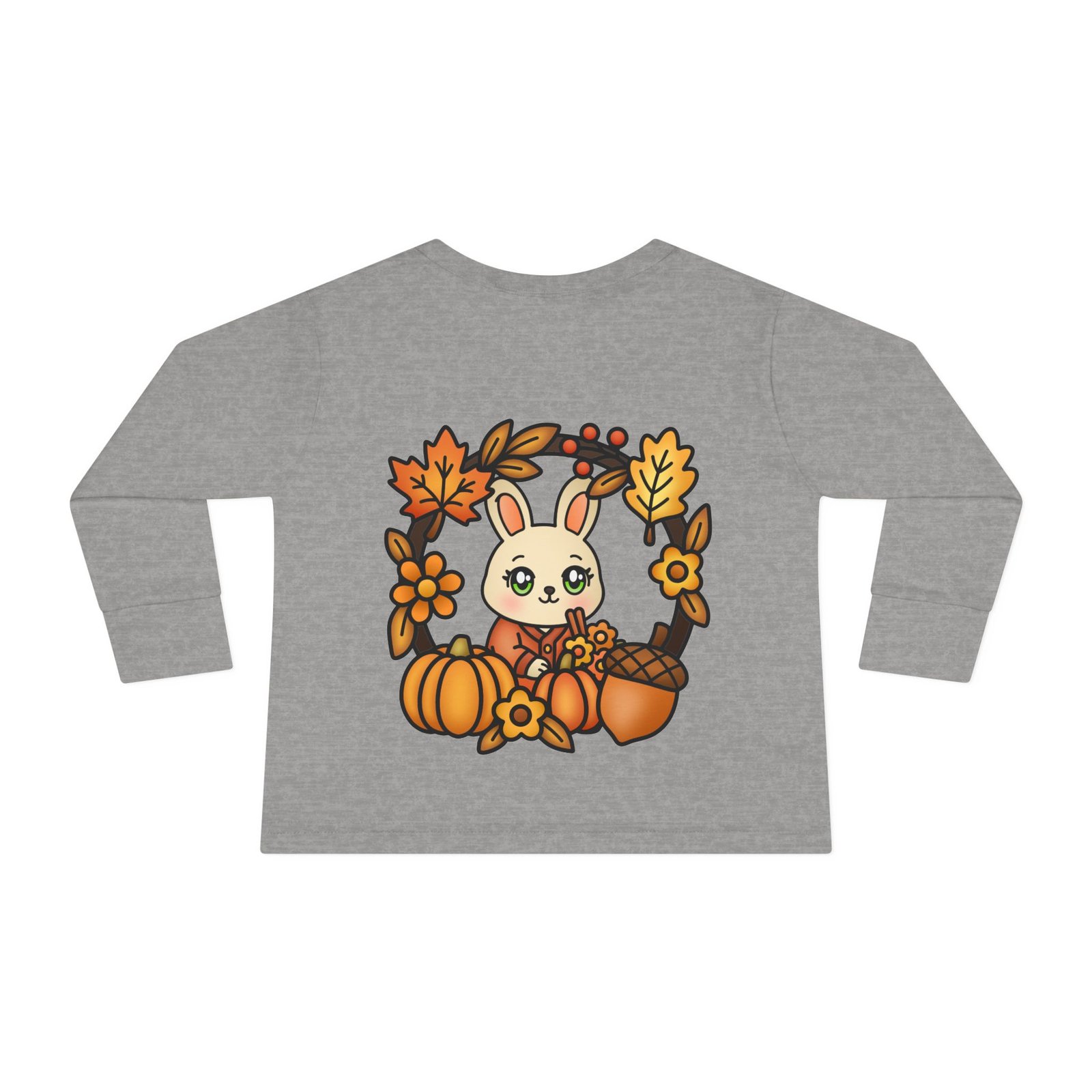 Cute Toddler Long Sleeve Tee, Fall Cute Rabbit Design, Baby T-Shirt, Kids Apparel, Toddler Gift, Playful Shirt, Baby Outfit - Image 6
