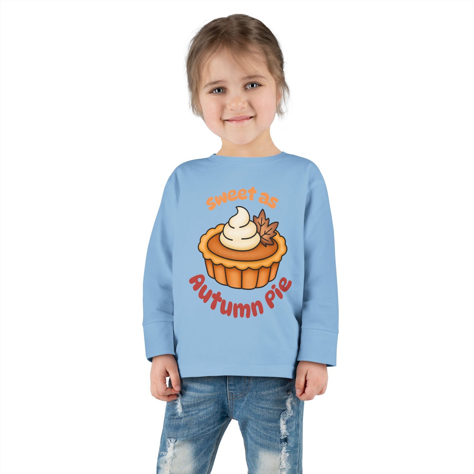 Sweet as Autumn pie Toddler Long Sleeve Tee Design, Baby T-Shirt, Kids Apparel, Toddler Gift, Playful Shirt, Baby Outfit - Image 15
