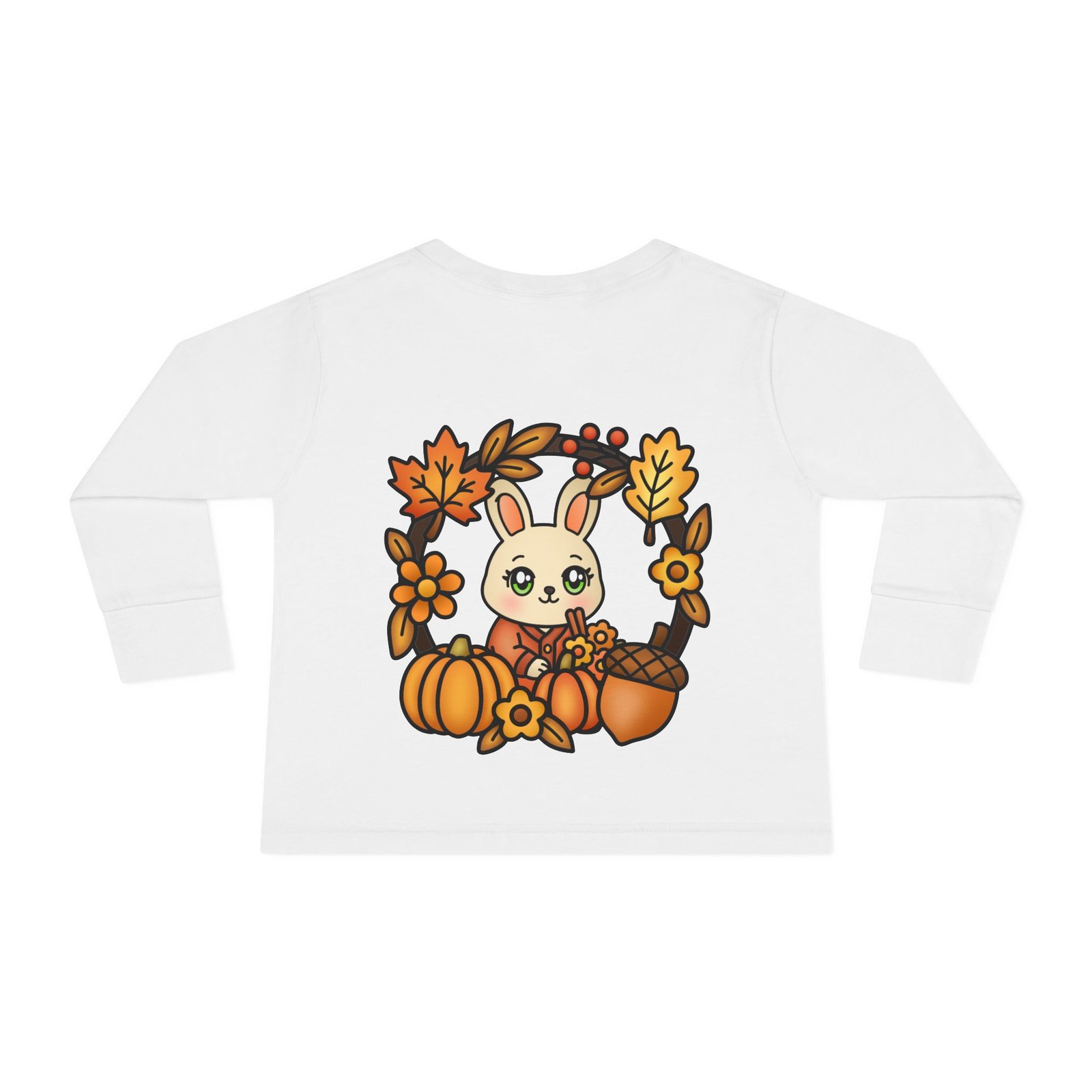 Cute Toddler Long Sleeve Tee, Fall Cute Rabbit Design, Baby T-Shirt, Kids Apparel, Toddler Gift, Playful Shirt, Baby Outfit - Image 2