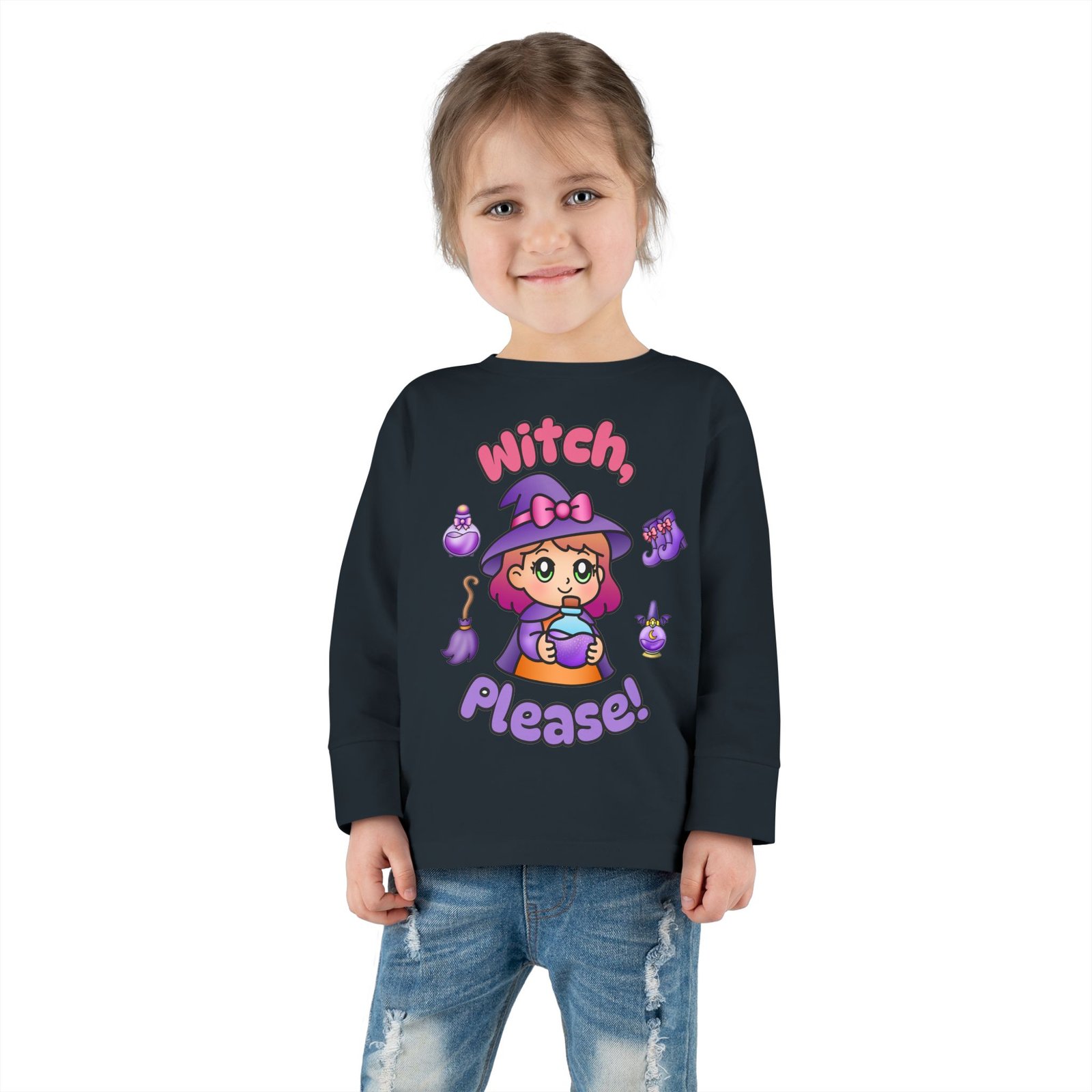 Witch, Please! Cute Toddler Long Sleeve Tee, Baby T-Shirt, Kids Apparel, Toddler Gift, Playful Shirt, Baby Outfit, Cute Halloween Tee - Image 25