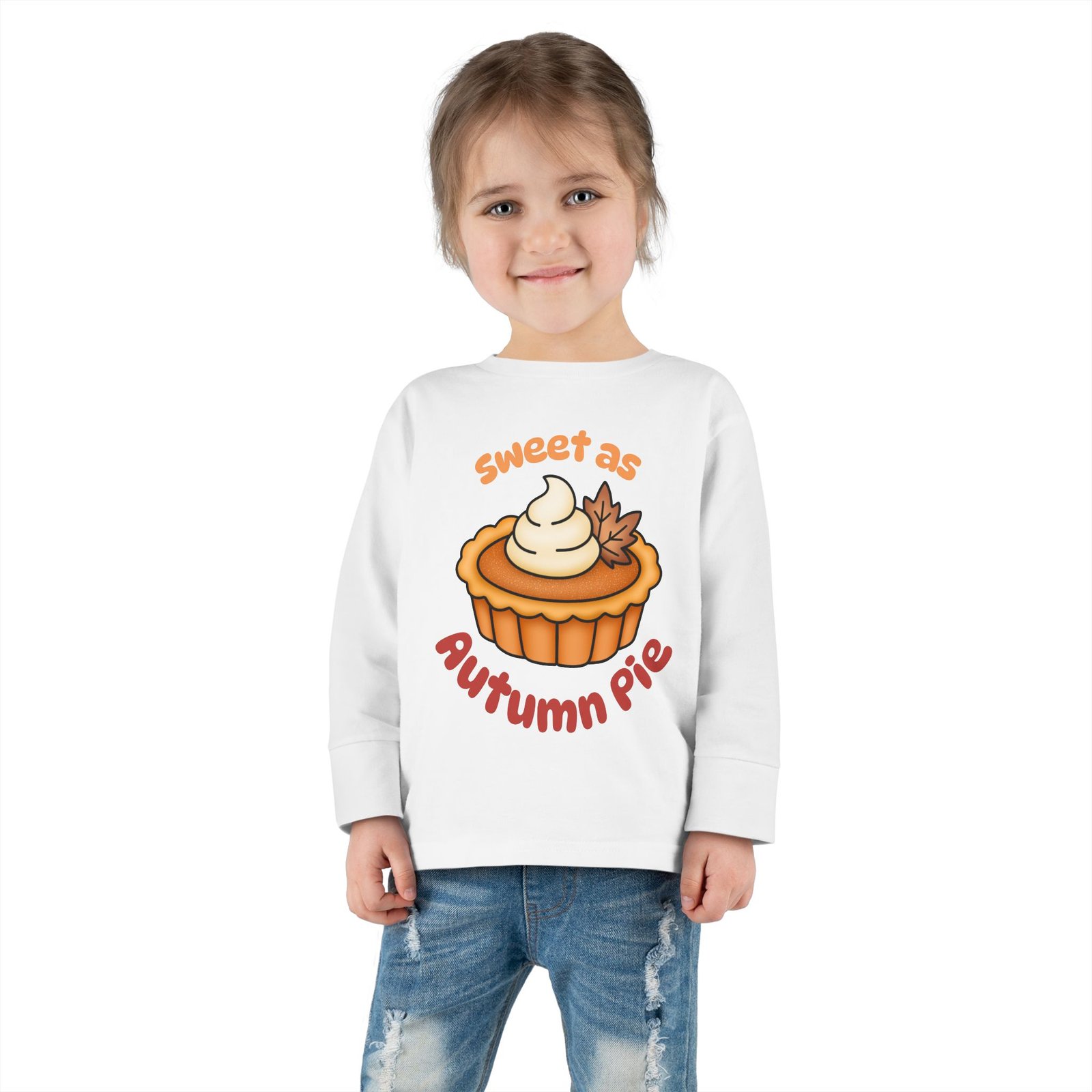 Sweet as Autumn pie Toddler Long Sleeve Tee Design, Baby T-Shirt, Kids Apparel, Toddler Gift, Playful Shirt, Baby Outfit - Image 5
