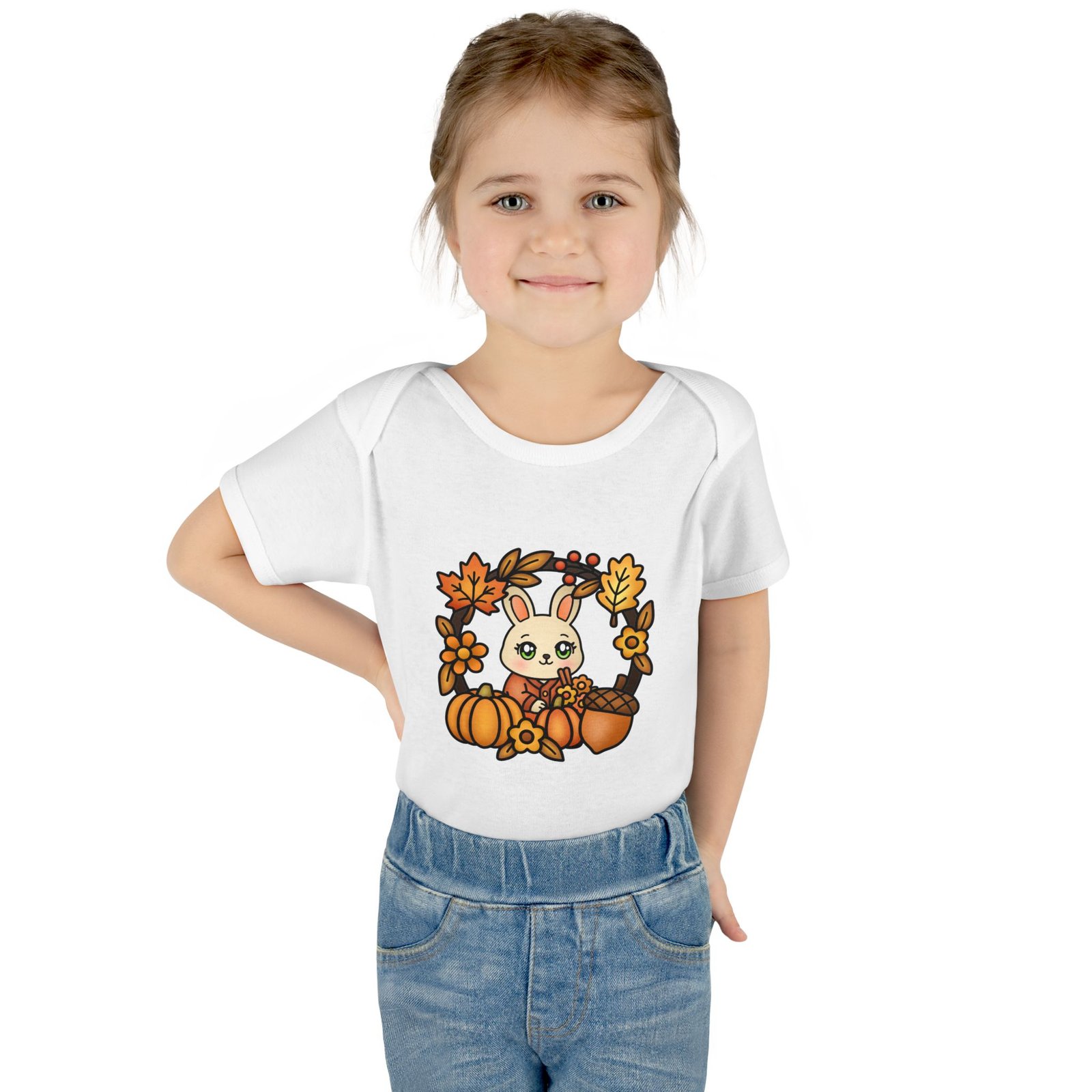 Cute Infant Baby Bodysuit "Fall Cute Rabbit" Design, Infant Clothing, Baby Shower Gift, Toddler Outfit, Newborn Apparel - Image 4