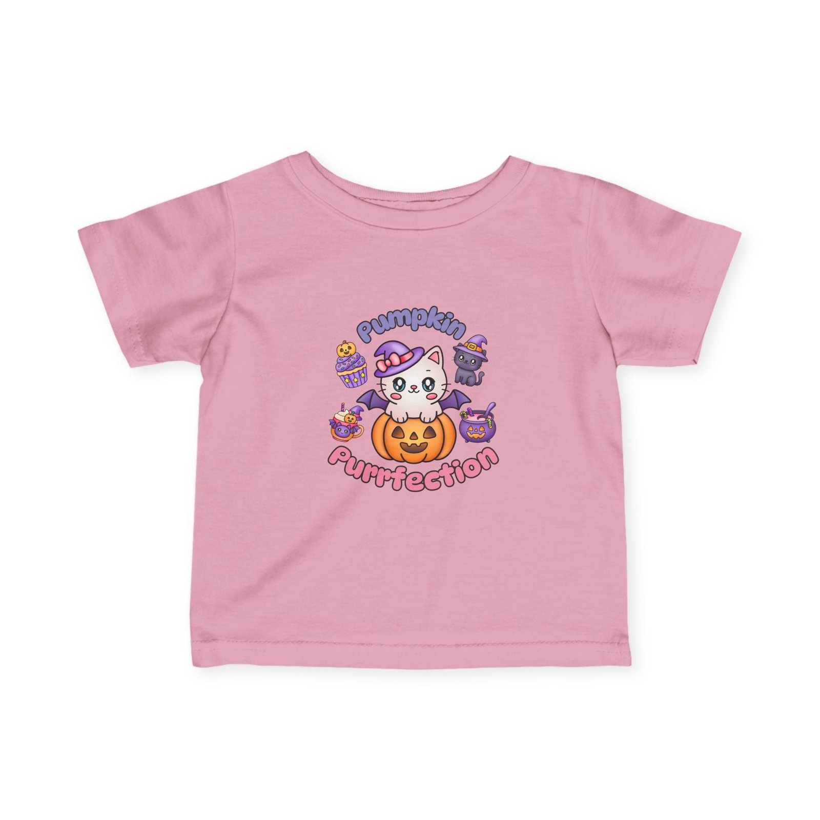 Pumpkin Purrfection Cute Infant Tee, Baby Shirt, Newborn Gift, Toddler Apparel, Funny Baby Clothes Halloween Tee - Image 26