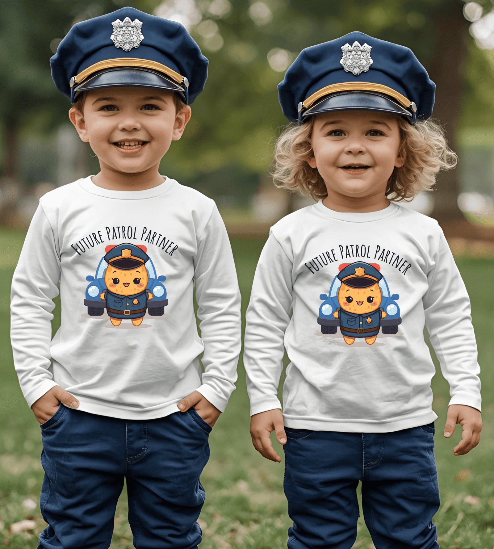 Future Patrol Partner Cute Toddler Long Sleeve Tee, Baby T-Shirt, Kids Apparel, Toddler Gift, Playful Shirt, Baby Outfit