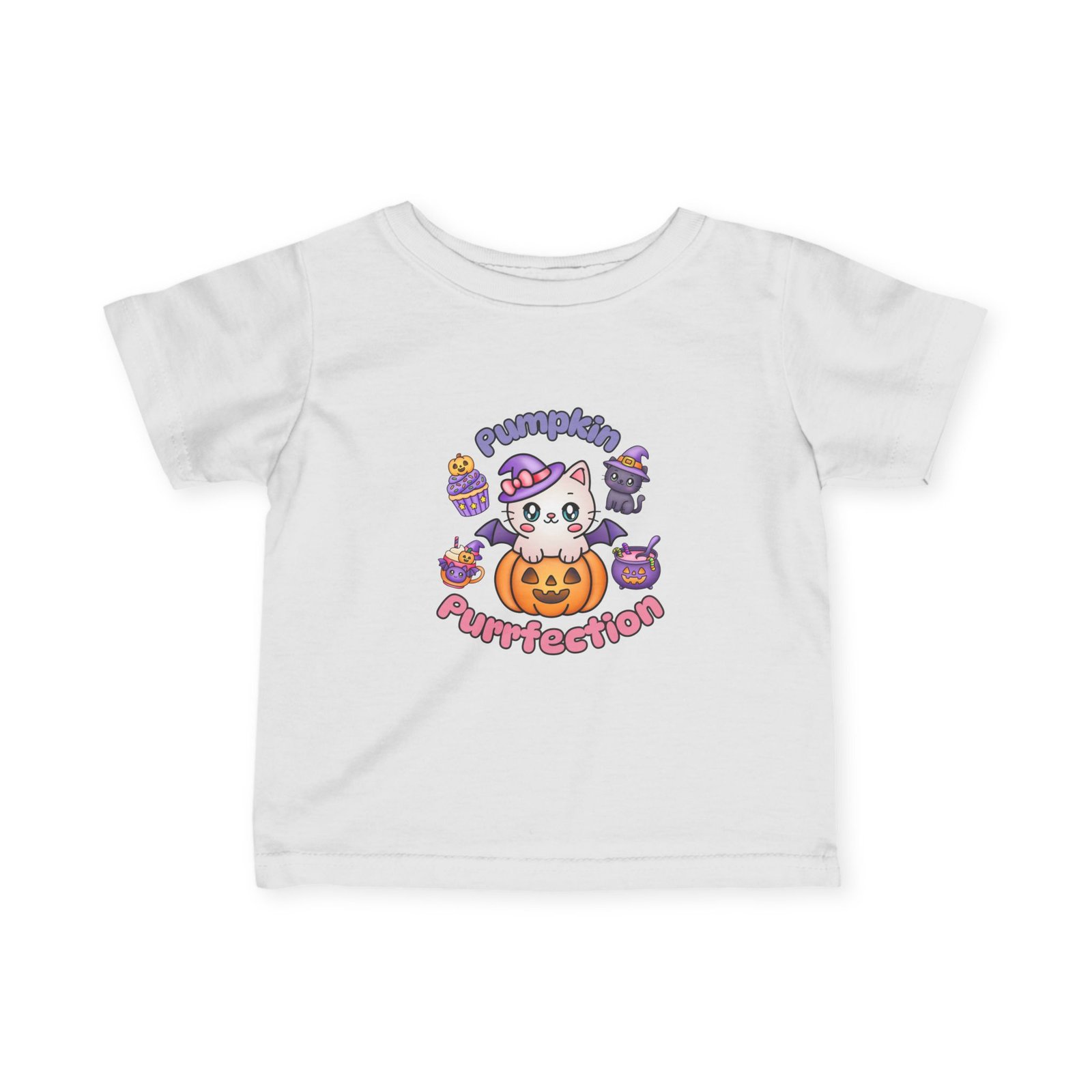 Pumpkin Purrfection Cute Infant Tee, Baby Shirt, Newborn Gift, Toddler Apparel, Funny Baby Clothes Halloween Tee - Image 14