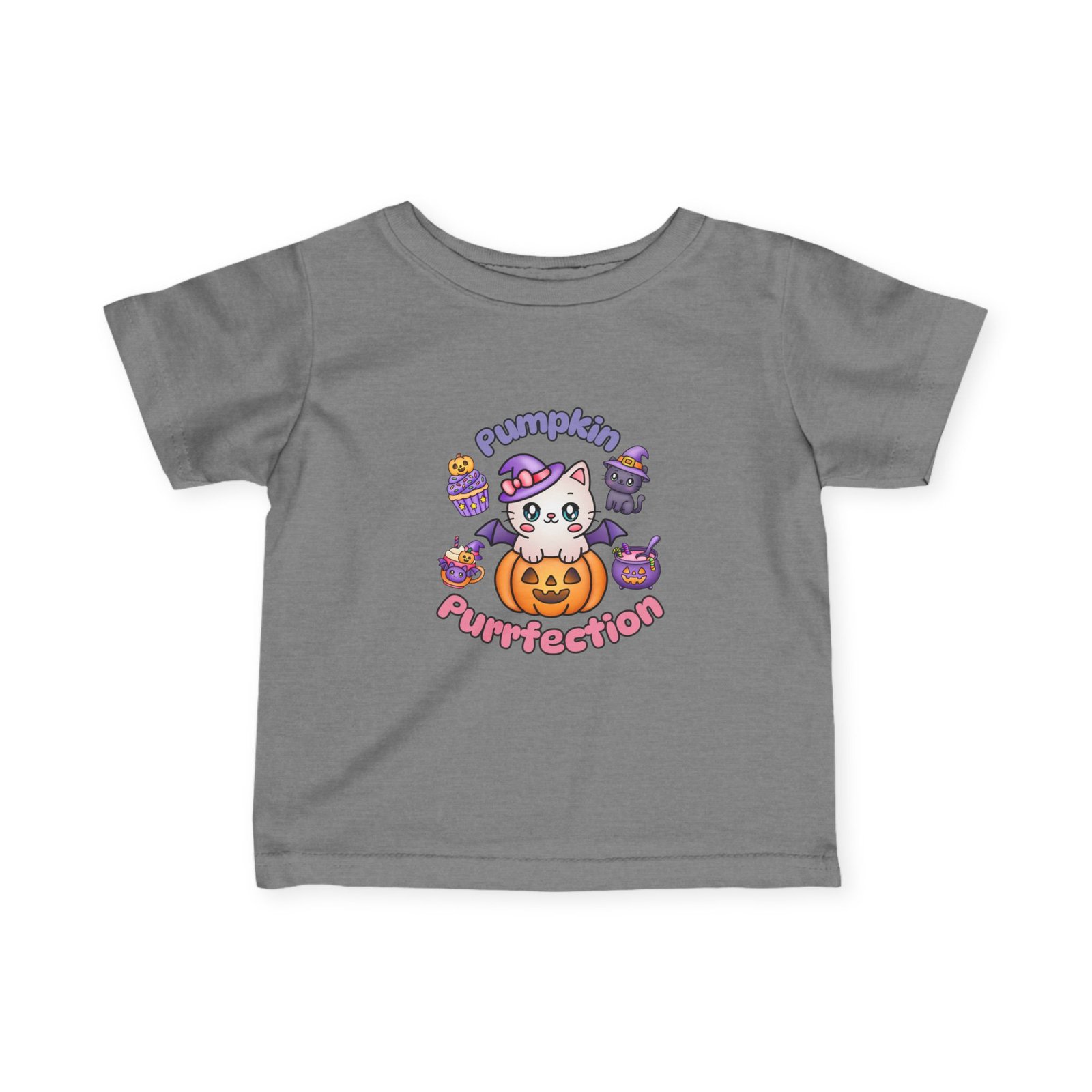 Pumpkin Purrfection Cute Infant Tee, Baby Shirt, Newborn Gift, Toddler Apparel, Funny Baby Clothes Halloween Tee - Image 32