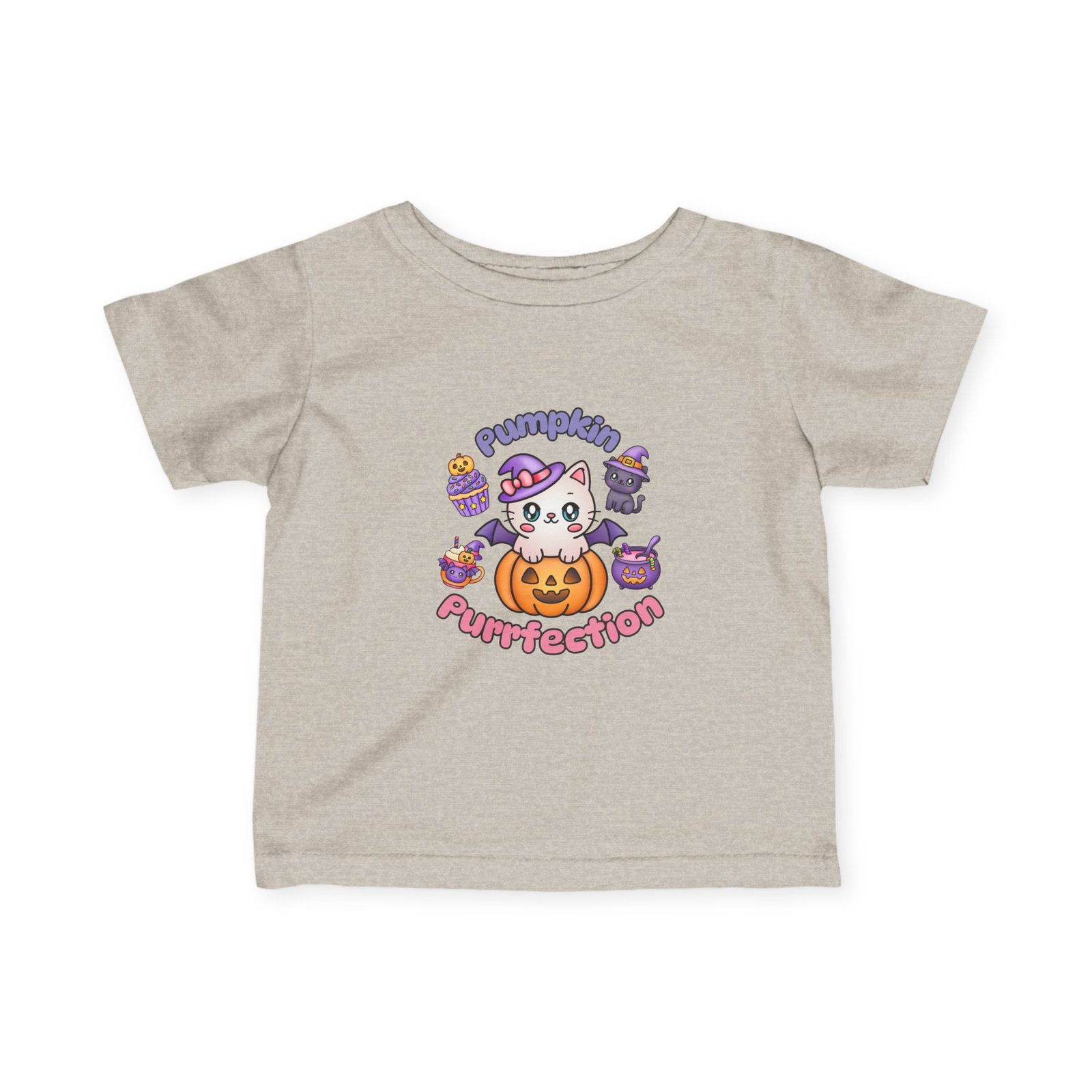Pumpkin Purrfection Cute Infant Tee, Baby Shirt, Newborn Gift, Toddler Apparel, Funny Baby Clothes Halloween Tee - Image 2
